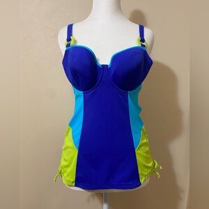 Curvy Kate Ocean Drive Balcony Tankini Top swimwear women’s juniors 32E NWT